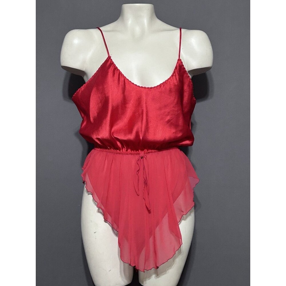 Blanche Lingerie Bodysuit Vintage Medium Red High Thigh Sexy